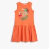 Koton Combed Cotton Dress Sleeveless Round Neck Flamingo Printed Cotton