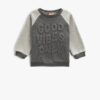 Koton Crew Neck Color Block Embossed Sweat
