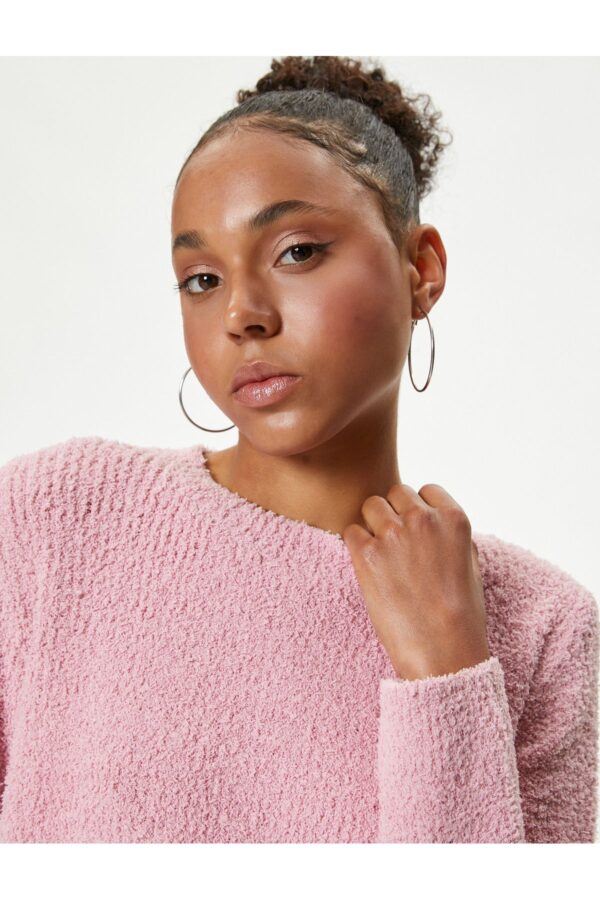 Koton Crew Neck Knitted Sweater Soft Texture Long Sleeve