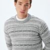 Koton Crew Neck Patterned Knitwear Sweater