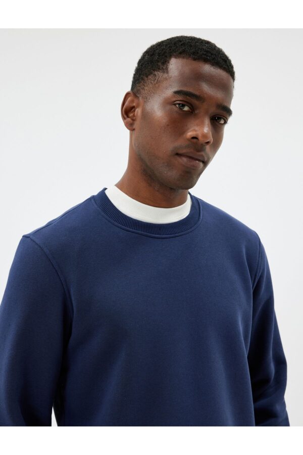 Koton Crew Neck Sweatshirt Basic Long Sleeve Raised
