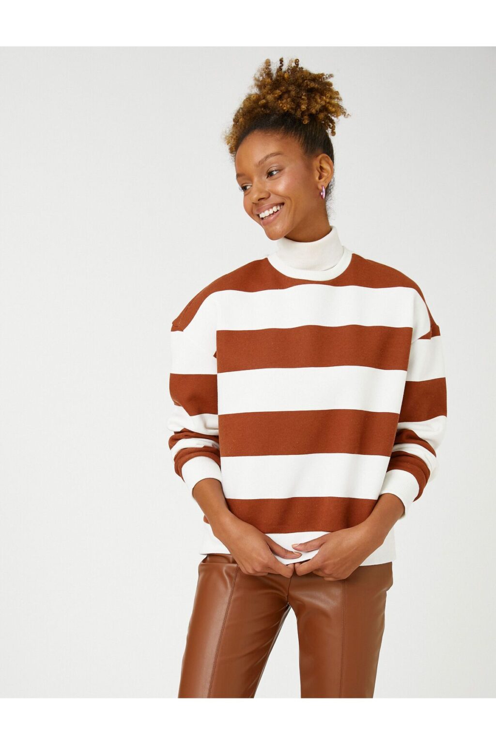 Koton Crew Neck Sweatshirt Long Sleeve With Fleece Inside