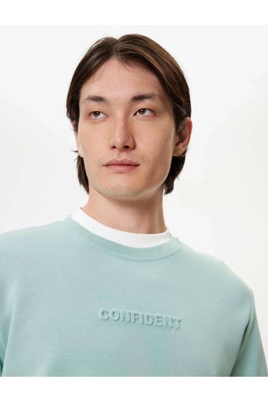 Koton Crew Neck Sweatshirt Slogan Printed Basic Long Sleeve Cotton Interlock Fabric