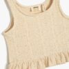 Koton Crochet Crop Top Sleeveless Round Neck Ruffle Detailed