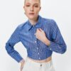 Koton Crop Shirt Long Sleeve Classic Collar Cotton