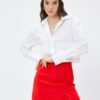 Koton Crop Shirt Pocket Detailed Long Sleeve