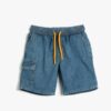 Koton Denim Shorts Cargo Pocket Waist Elastic Tie Cotton
