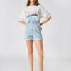 Koton Denim Shorts High Waist With Pocket