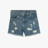 Koton Denim Shorts Worn Detail Pocket Cotton.