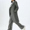Koton Double Breasted Collar Long Stamp Coat with Belt Detail
