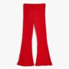 Koton Flare Trousers Ribbed Slit Detail Elastic Waist