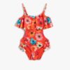 Koton Floral Pattern Ruffled Swimwear