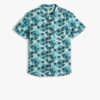 Koton Floral Patterned Short Sleeve Cotton Shirt