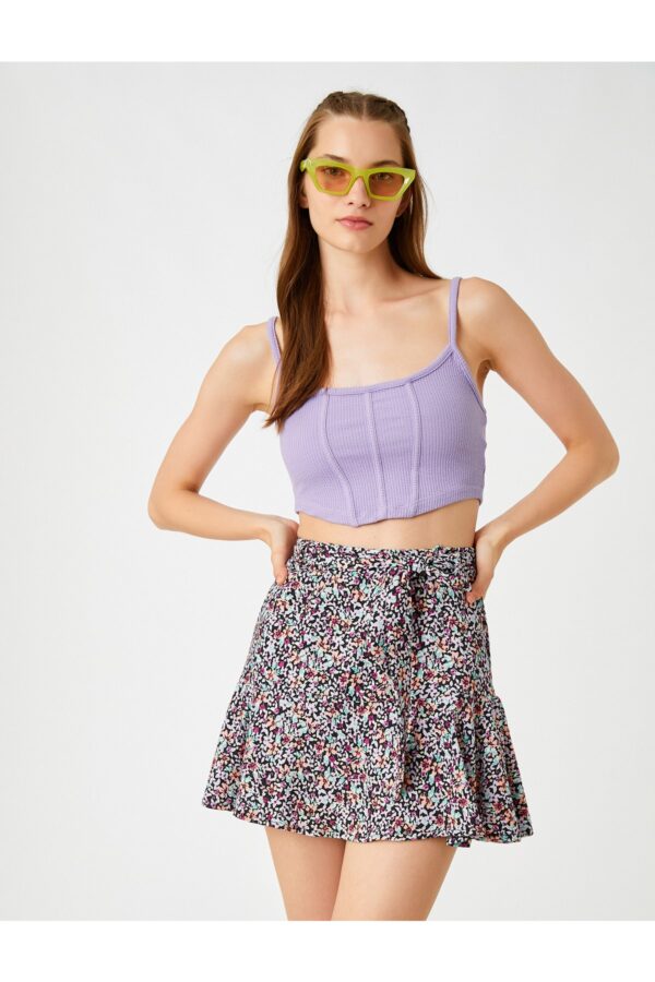 Koton Floral Short Skirt Mini Flounce
