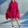 Koton High Waist Pleated Knitwear Mini Skirt