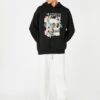 Koton Hooded Oversize Sweatshirt Raised Skull Printed