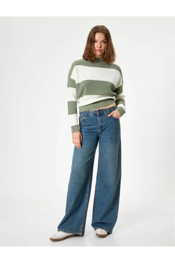 Koton Knitwear Stand Collar Long Sleeve Sweater