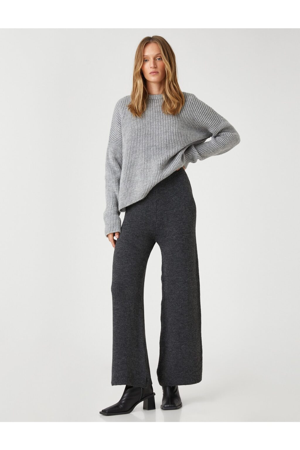 Koton Knitwear Trousers Wide Leg Elastic Waist