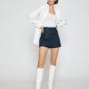 Koton Linen Shorts Skirt Button Detail