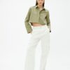 Koton Long Sleeve Pocket Detailed Crop Shirt