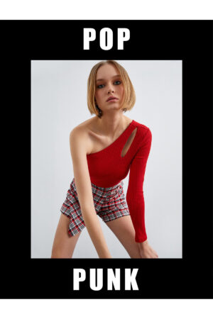 Koton Long Sleeve T-Shirt One Shoulder with Window Detail