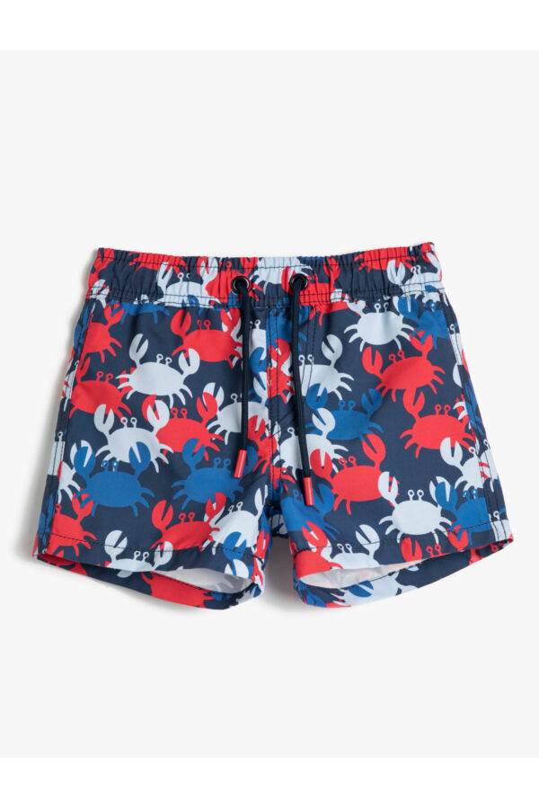 Koton Marine Shorts with Tie Waist Crab Print
