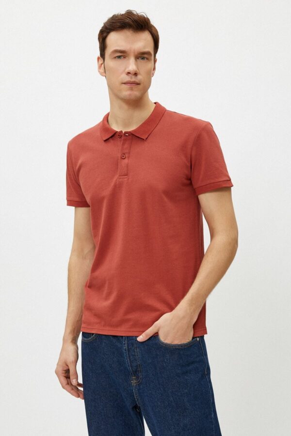 Koton Men's Polo Neck T-Shirt Basic Short Sleeve Cotton