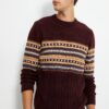 Koton Men's Claret Red Sweater