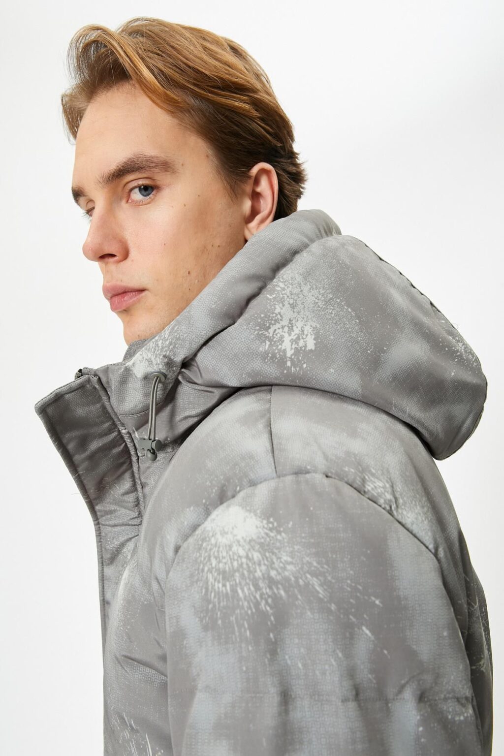 Koton Men's Gray Patterned Jacket