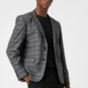 Koton Men's Gray Plaid Jacket