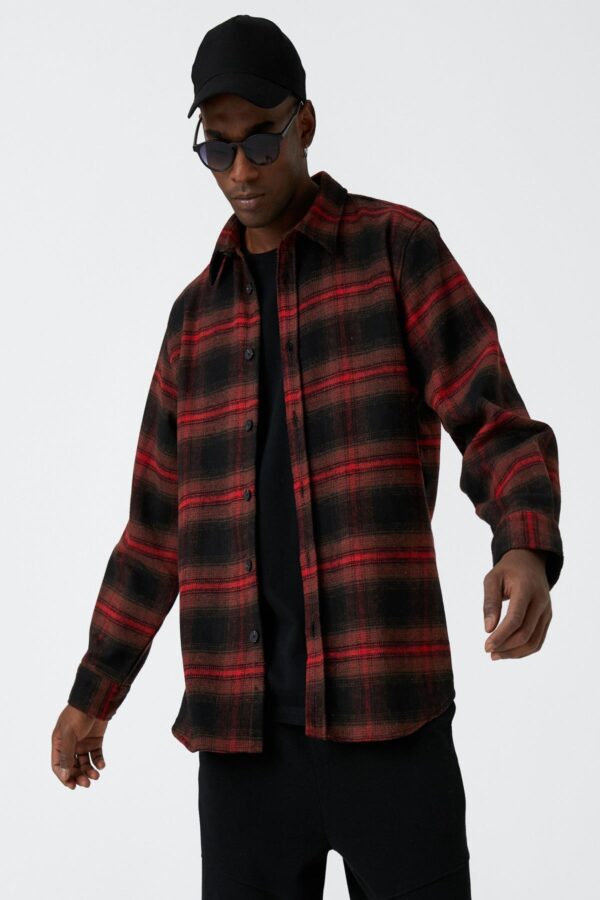 Koton Men's Red Plaid Shirt