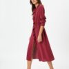 Koton Midi Length Ruffle Dress Long Sleeve Buttoned Waist Tie