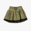 Koton Mini Skirt with Bow and Lace Detail and Elastic Waist