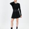Koton Mini Thick Pleated Skirt Belt Detailed Comfortable Fit