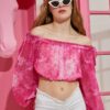 Koton Off Shoulder Balloon Sleeve Crop Blouse