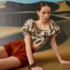 Koton Patterned Balloon Sleeve Blouse