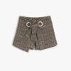 Koton Plaid Front Tie Detail Shorts Skirt