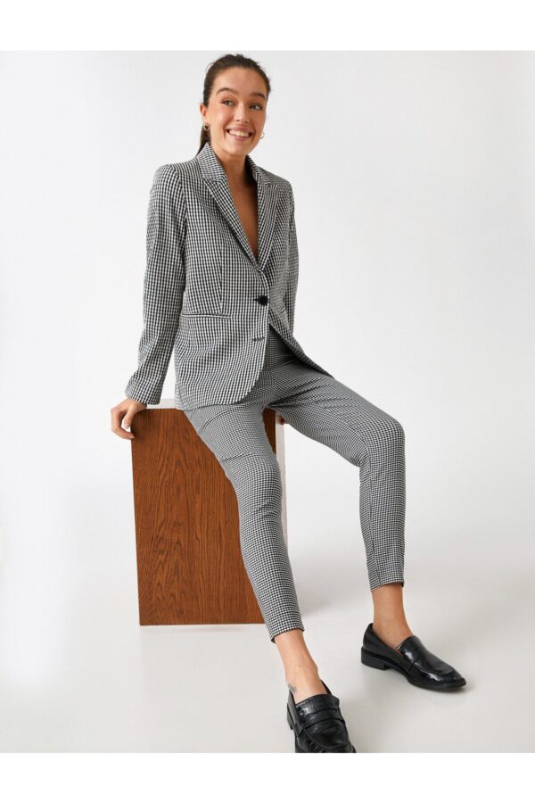 Koton Plaid Skinny Leg Trousers