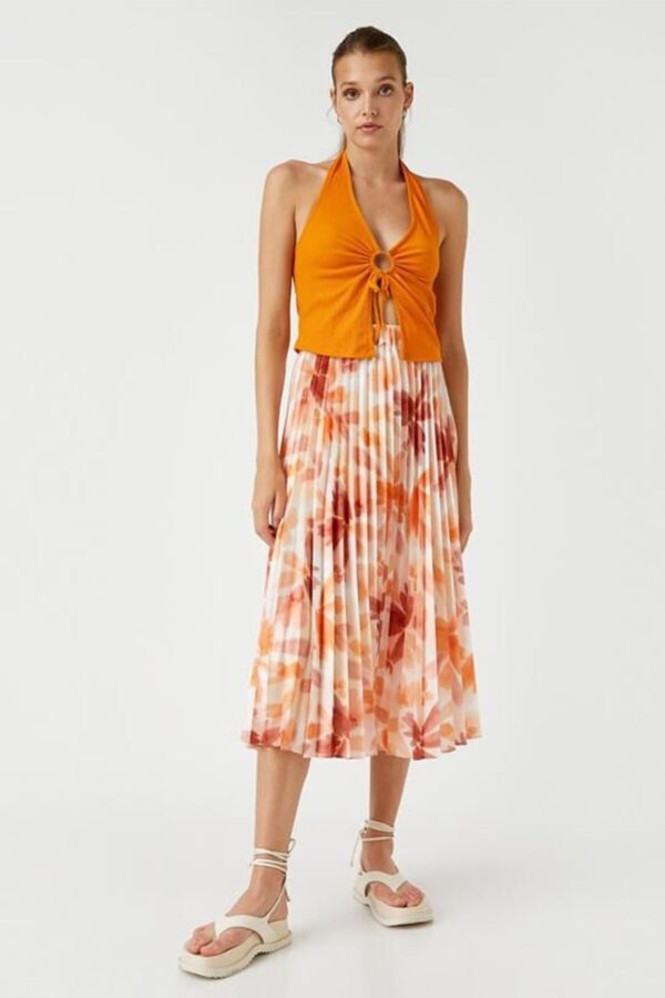 Koton Pleated Midi Length Skirt