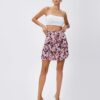 Koton Pleated Mini Skirt with Elastic Waist and Printed Letters