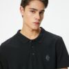 Koton Polo Neck T-Shirt Minimal Printed Buttoned Short Sleeve