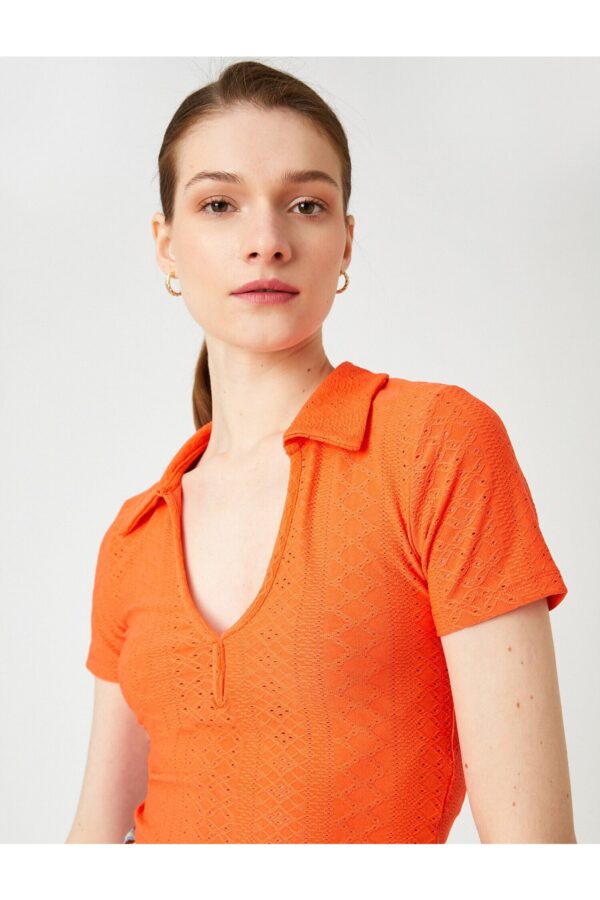 Koton Polo Neck T-Shirt Patterned