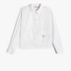 Koton Poplin Shirt Long Sleeve Pocket Detailed Snap Closure Cotton
