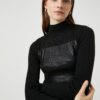 Koton Printed Ribbed Turtleneck Sweater Cashmere Textured