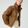 Koton Quilted Down Coat High Neck Zippered Pocket