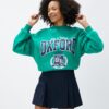 Koton Raised College Sweatshirt Stand Collar Printed Long Sleeve Ribbed