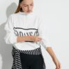 Koton Raised Sports Sweatshirt Half Zipper Slogan Printed Oversize