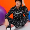 Koton Rick And Morty Hooded Sweatshirt Raised Licensed Printed