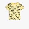 Koton Short Sleeve Crew Neck T-Shirt with a Dinosaur Print