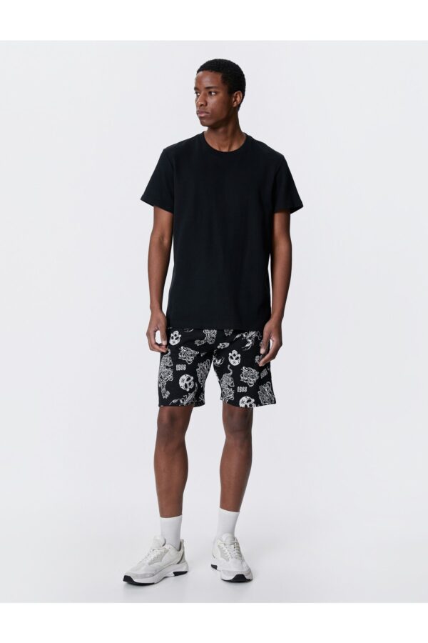 Koton Shorts with Lace-Up Waist Skull Print